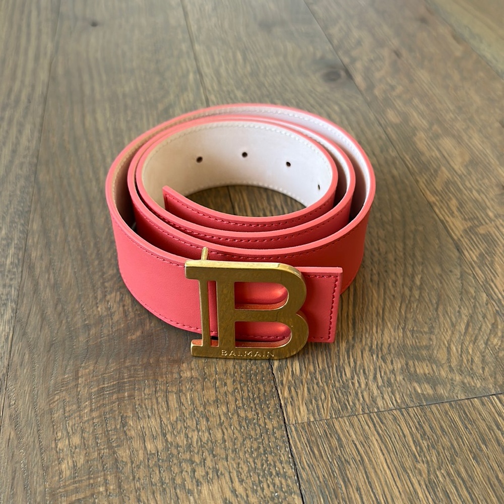 Balmain logo-plaque buckle belt